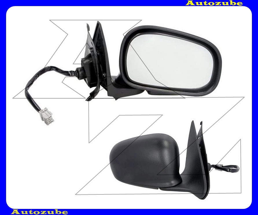 Visszapillantó tükör jobb, elektromos, fűthető-domború tükörlappal, fekete borítással Visszapillantó tükör jobb, elektromos, fűthető-domború tükörlappal, fekete borítással