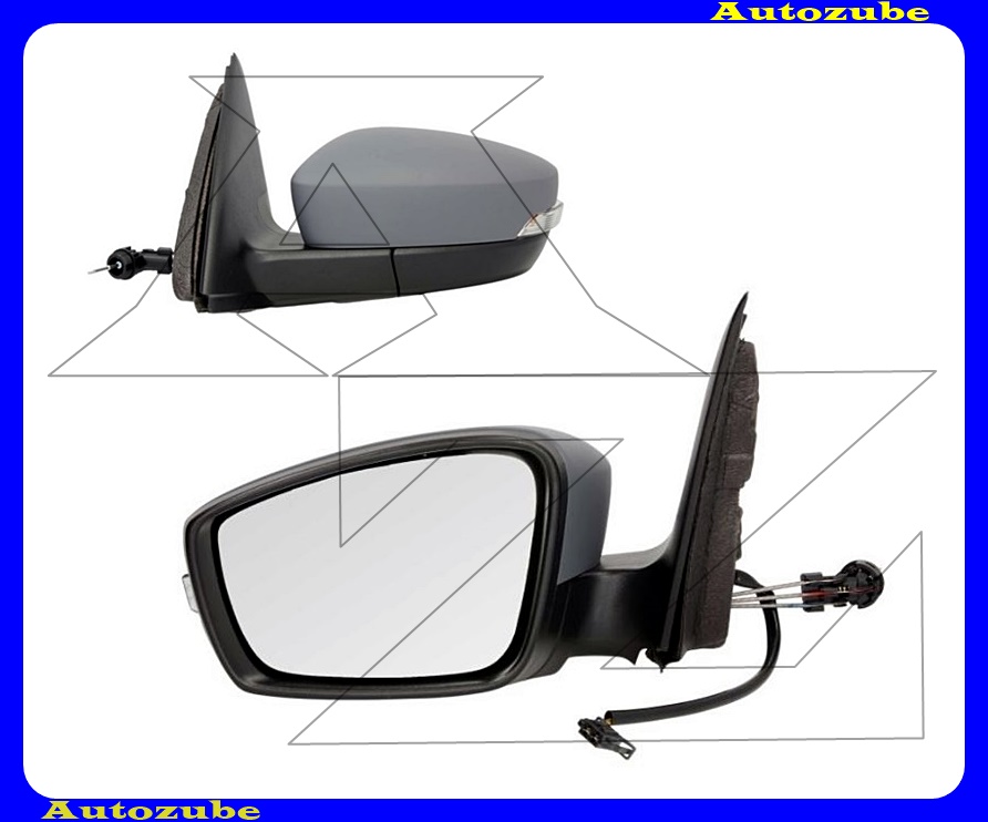 Visszapillantó tükör bal, manuális, domború tükörlappal, fényezhető borítással, irányjelzővel Visszapillantó tükör bal, manuális, domború tükörlappal, fényezhető borítással, irányjelzővel