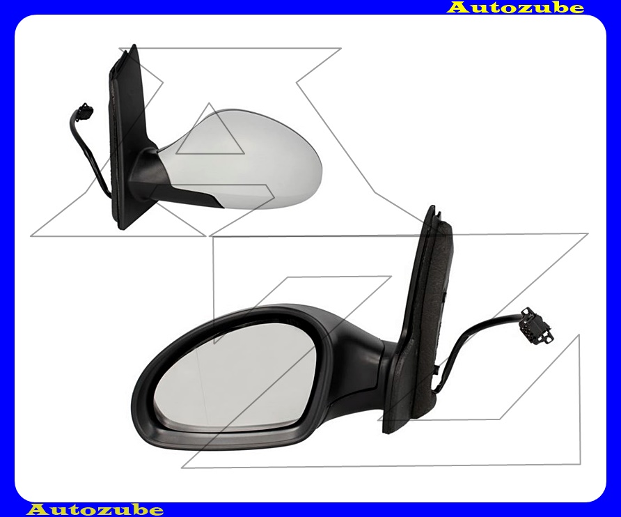 Visszapillantó tükör bal, elektromos, fűthető-aszférikus tükörlappal, alapozott borítással Visszapillantó tükör bal, elektromos, fűthető-aszférikus tükörlappal, alapozott borítással