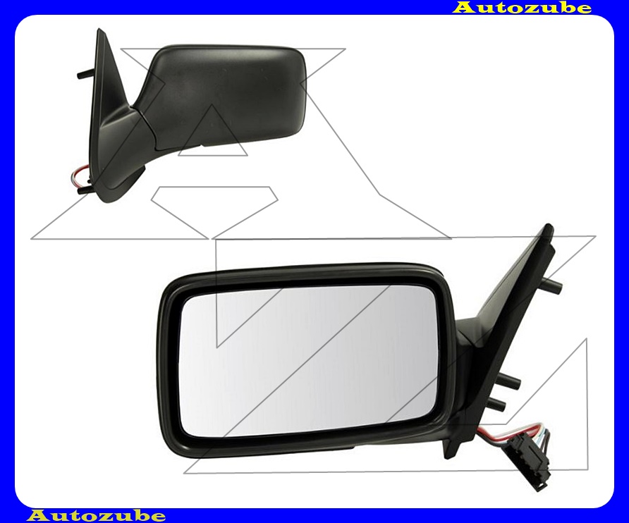 Visszapillantó tükör bal, elektromos, fűthető-sík tükörlappal, fekete borítással  (kivéve: Cabrio)