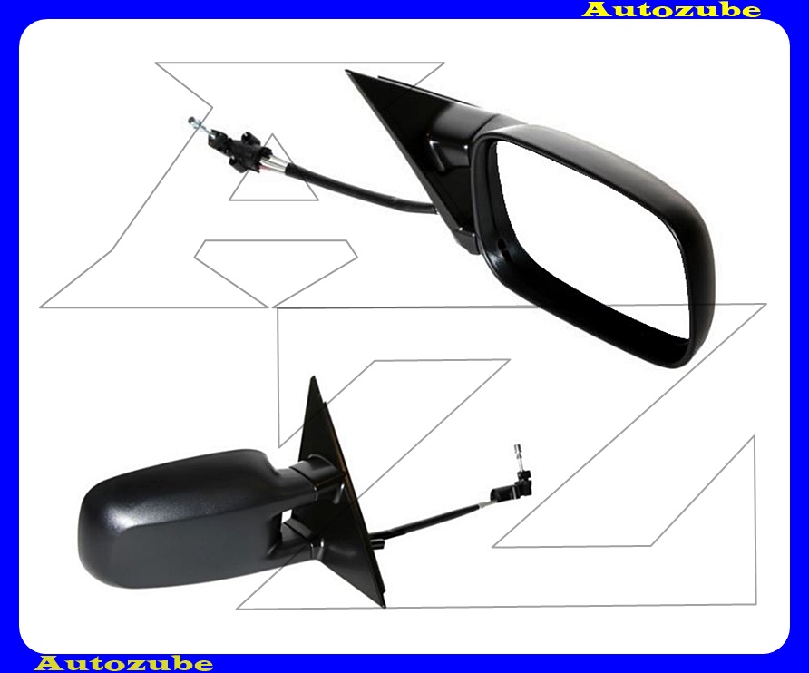 Visszapillantó tükör jobb, manuális, domború tükörlappal, fekete borítással Visszapillantó tükör jobb, manuális, domború tükörlappal, fekete borítással