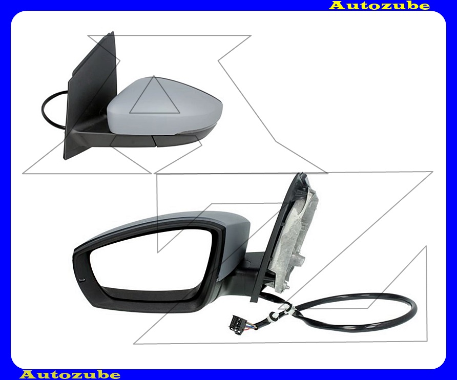 Visszapillantó tükör bal, elektromos, fűthető-aszférikus tükörlappal, fényezhető borítással, irányjelzővel Visszapillantó tükör bal, elektromos, fűthető-aszférikus tükörlappal, fényezhető borítással, irányjelzővel