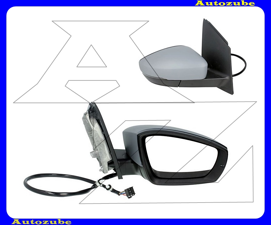 Visszapillantó tükör jobb, elektromos, fűthető-domború tükörlappal, fényezhető borítással, irányjelzővel Visszapillantó tükör jobb, elektromos, fűthető-domború tükörlappal, fényezhető borítással, irányjelzővel