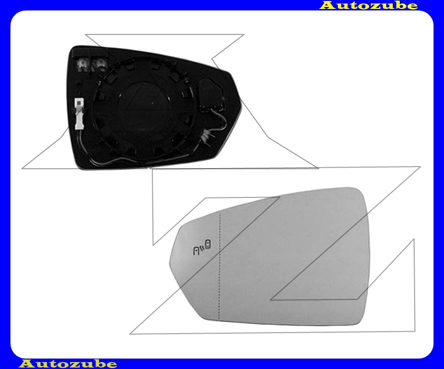 Visszapillantó tükörlap bal, fűthető-aszférikus, holttérfigyelős (tartólappal) Visszapillantó tükörlap bal, fűthető-aszférikus, holttérfigyelős (tartólappal)
