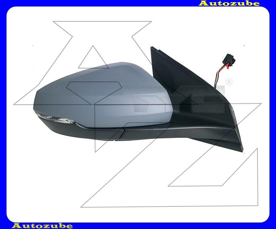 Visszapillantó tükör jobb, elektromos, fűthető-domború tükörlappal, fényezhető borítással, irányjelzővel /6-Pin/ Visszapillantó tükör jobb, elektromos, fűthető-domború tükörlappal, fényezhető borítással, irányjelzővel /6-Pin/