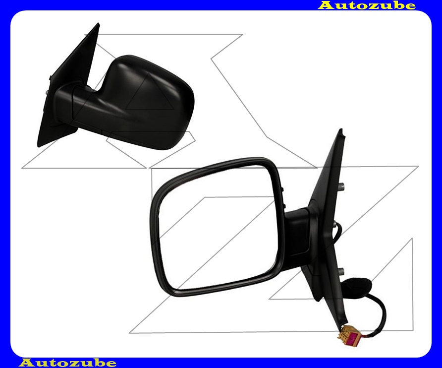 Visszapillantó tükör bal, elektromos, fűthető-aszférikus tükörlappal, fekete borítással Visszapillantó tükör bal, elektromos, fűthető-aszférikus tükörlappal, fekete borítással