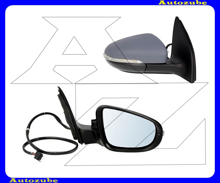 Visszapillantó tükör jobb, elektromosan behajló, fűthető-domború tükörlappal, kilépőfénnyel, fényezhető borítással, irányjelzővel Visszapillantó tükör jobb, elektromosan behajló, fűthető-domború tükörlappal, kilépőfénnyel, fényezhető borítással, irányjelzővel