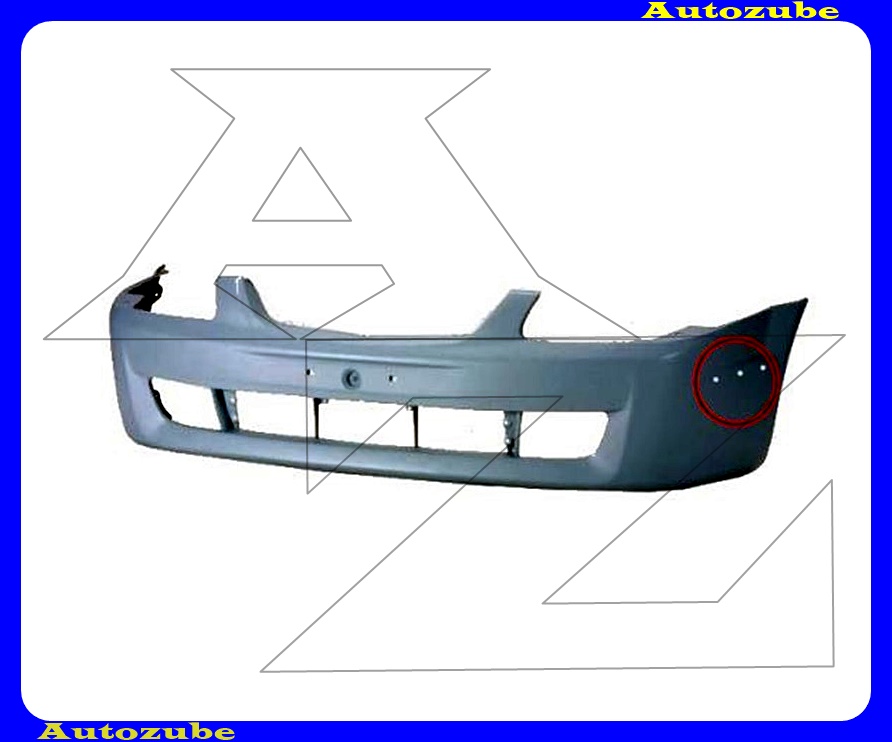 Első lökhárító alapozott, díszléclyukas Első lökhárító alapozott, díszléclyukas