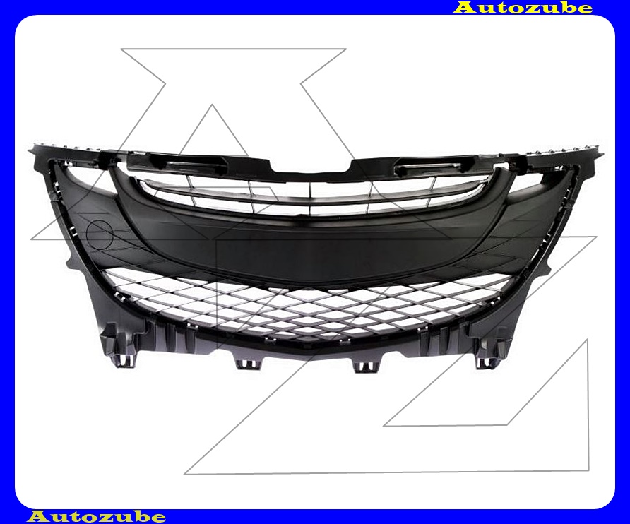 Első lökhárító rács középső, fekete Első lökhárító rács középső, fekete