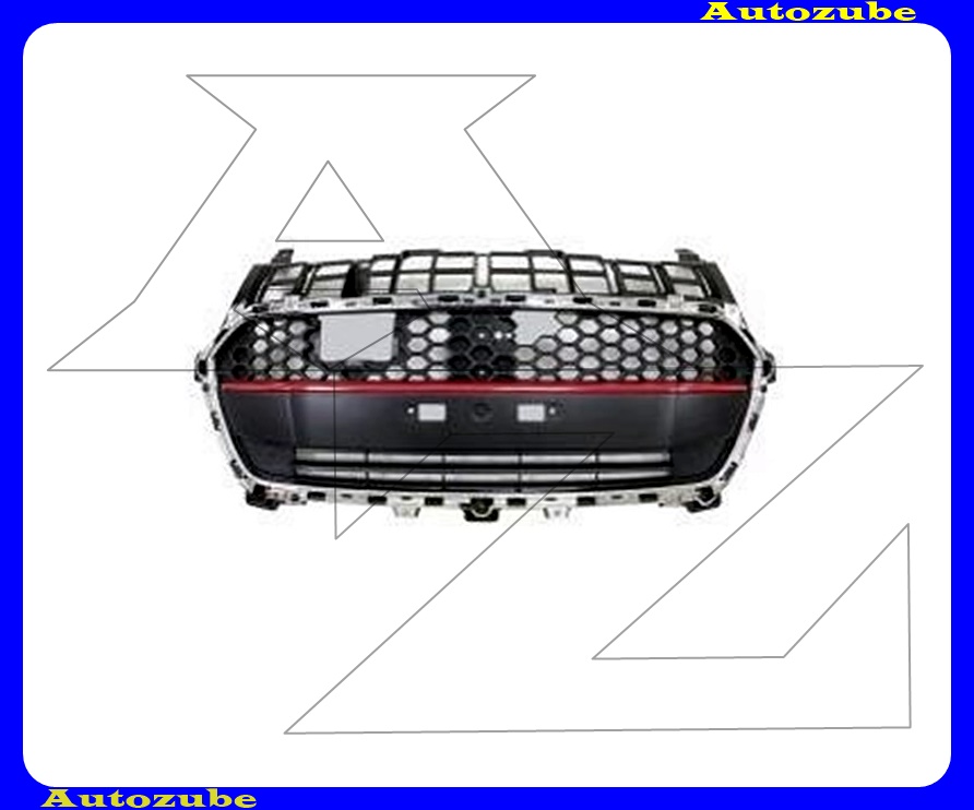 Hűtődíszrács krómkerettel, piros díszléccel Hűtődíszrács krómkerettel, piros díszléccel