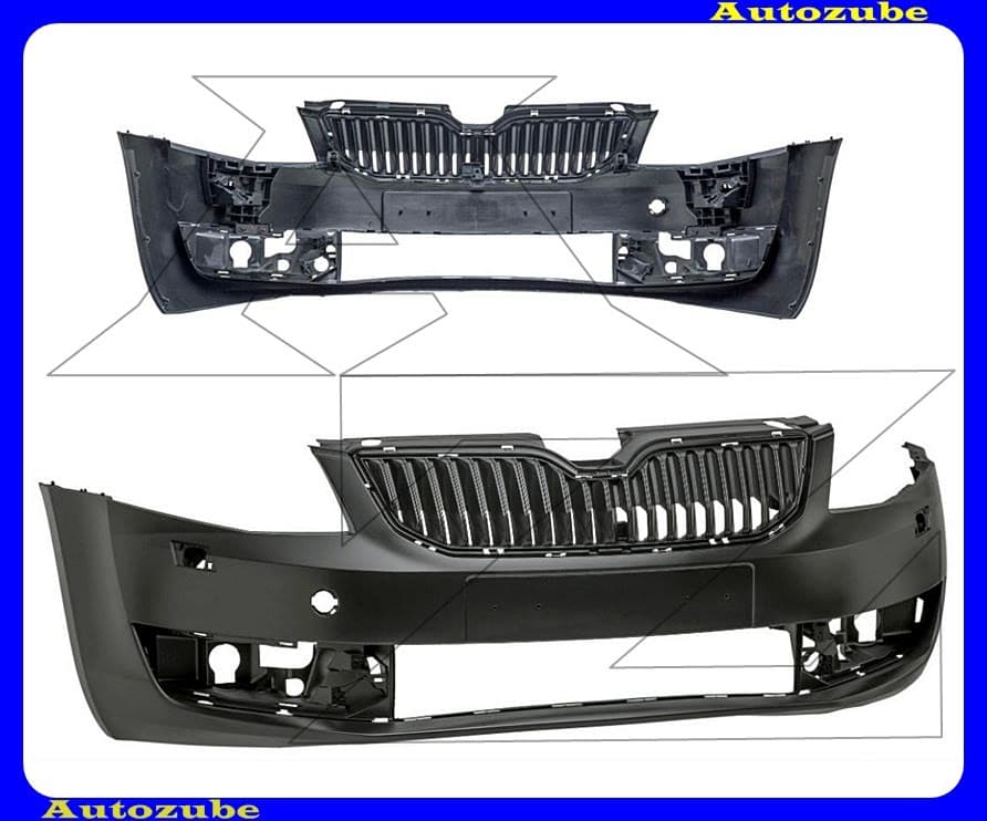 Első lökhárító fényezhető, fényszórómosós Első lökhárító fényezhető, fényszórómosós