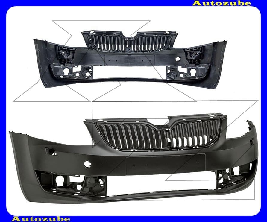 Első lökhárító alapozott, fényszórómosós Első lökhárító alapozott, fényszórómosós