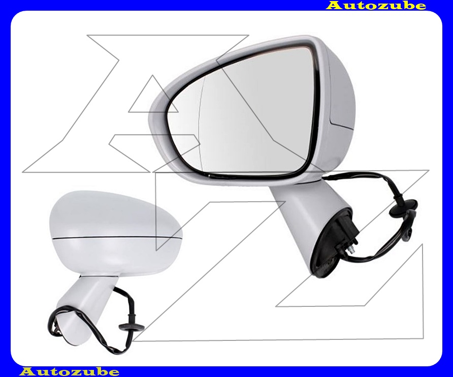 Visszapillantó tükör bal, elektromos, fűthető-aszférikus tükörlappal, teljesen alapozott borítással Visszapillantó tükör bal, elektromos, fűthető-aszférikus tükörlappal, teljesen alapozott borítással