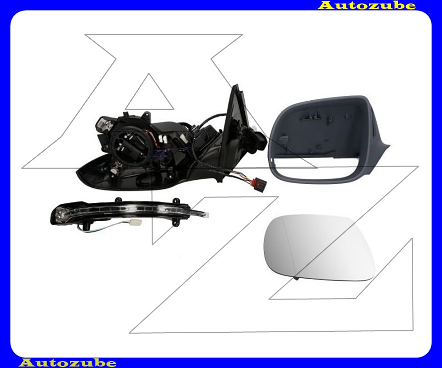 Visszapillantó tükör bal, elektromos, fűthető-aszférikus tükörlappal, fényezhető borítással, irányjelzővel /8-PIN/ Visszapillantó tükör bal, elektromos, fűthető-aszférikus tükörlappal, fényezhető borítással, irányjelzővel /8-PIN/