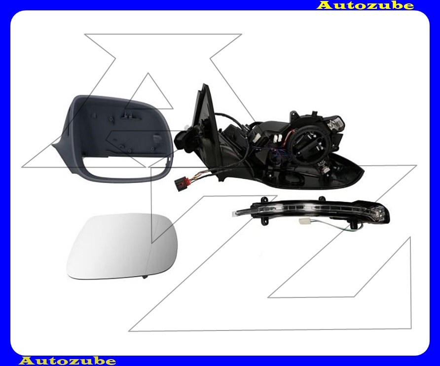 Visszapillantó tükör jobb, elektromos, fűthető-aszférikus tükörlappal, fényezhető borítással, irányjelzővel /8-PIN/ Visszapillantó tükör jobb, elektromos, fűthető-aszférikus tükörlappal, fényezhető borítással, irányjelzővel /8-PIN/