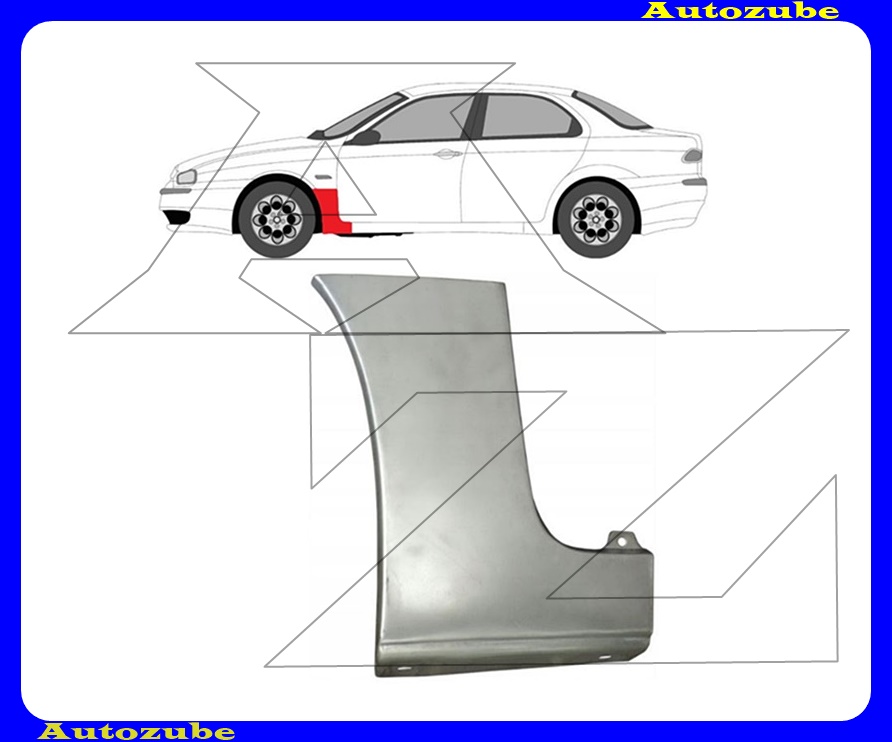 Első sárvédő hátsó alsó rész bal (javítólemez) {POTRYKUS} Első sárvédő hátsó alsó rész bal (javítólemez) {POTRYKUS}