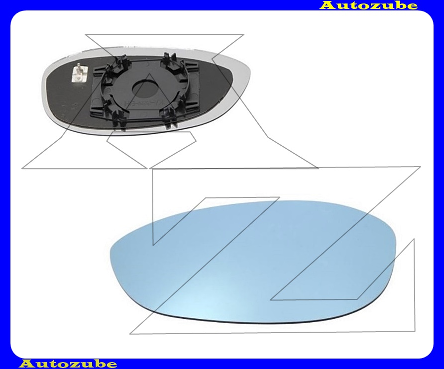 Visszapillantó tükörlap bal, fűthető-domború-kék (tartólappal) Visszapillantó tükörlap bal, fűthető-domború-kék (tartólappal)