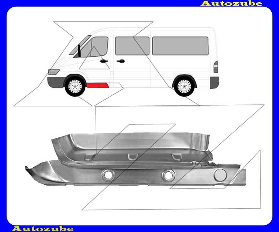 Fellépő lemez bal, belső küszöbbel {POTRYKUS} Fellépő lemez bal, belső küszöbbel {POTRYKUS}