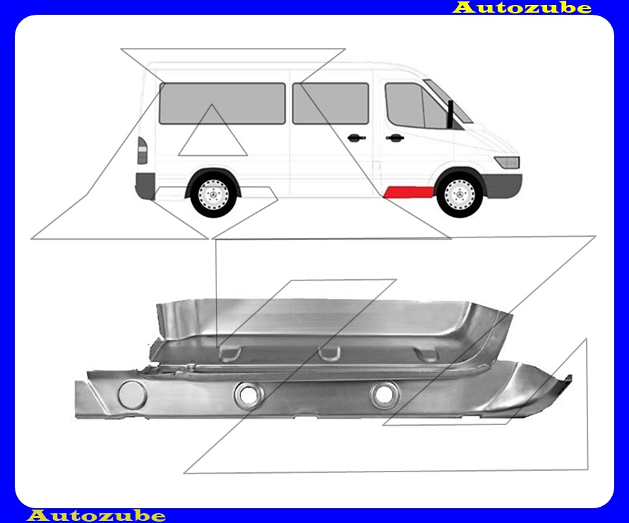 Fellépő lemez jobb, belső küszöbbel {POTRYKUS} Fellépő lemez jobb, belső küszöbbel {POTRYKUS}