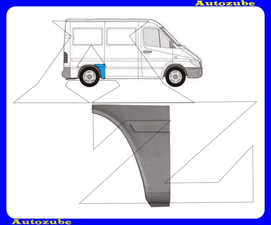 Hátsó sárvédő első rész jobb Hátsó sárvédő első rész jobb