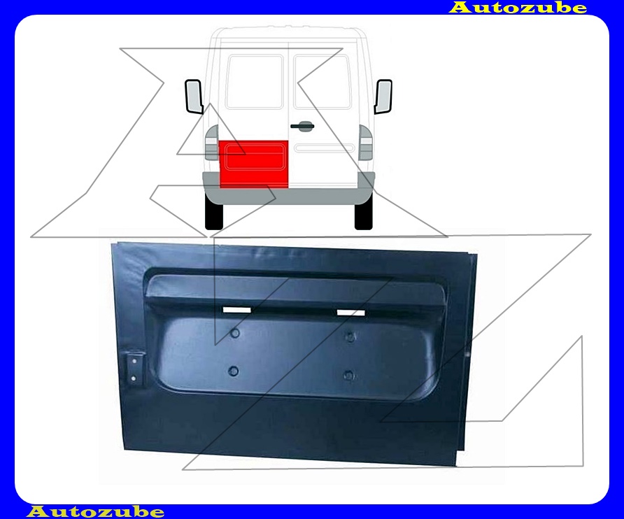Hátsó ajtóborítás alsó rész bal (magasság: 48cm) (külső javítólemez) Hátsó ajtóborítás alsó rész bal (magasság: 48cm) (külső javítólemez)
