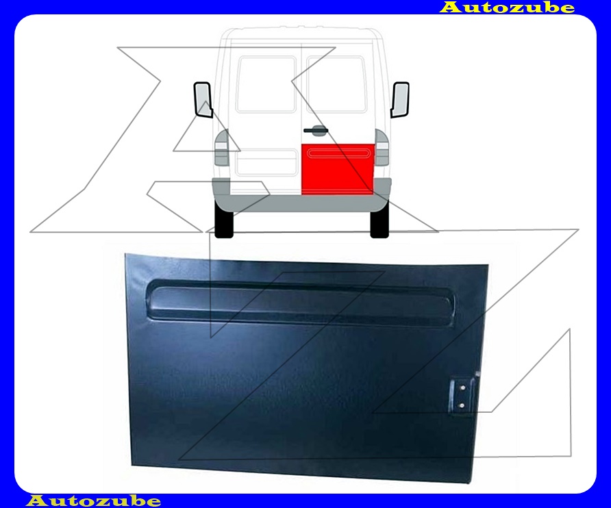 Hátsó ajtóborítás alsó rész jobb (magasság: 48cm) (külső javítólemez) Hátsó ajtóborítás alsó rész jobb (magasság: 48cm) (külső javítólemez)