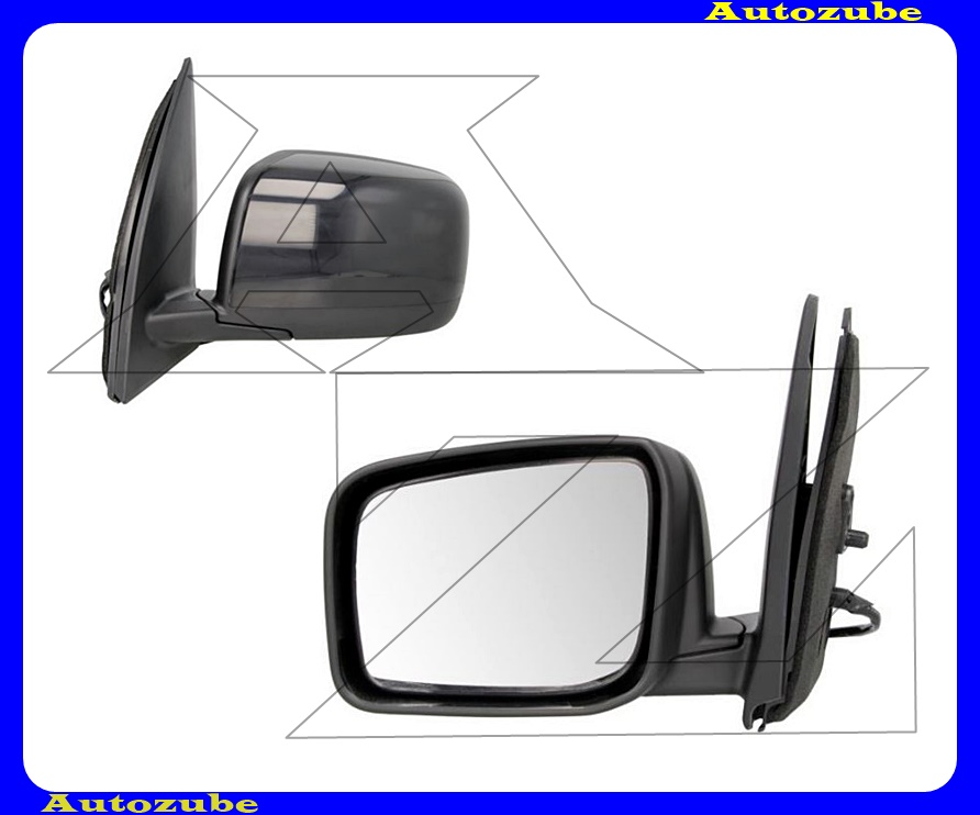Visszapillantó tükör bal, elektromos, fűthető-domború tükörlappal, fekete borítással