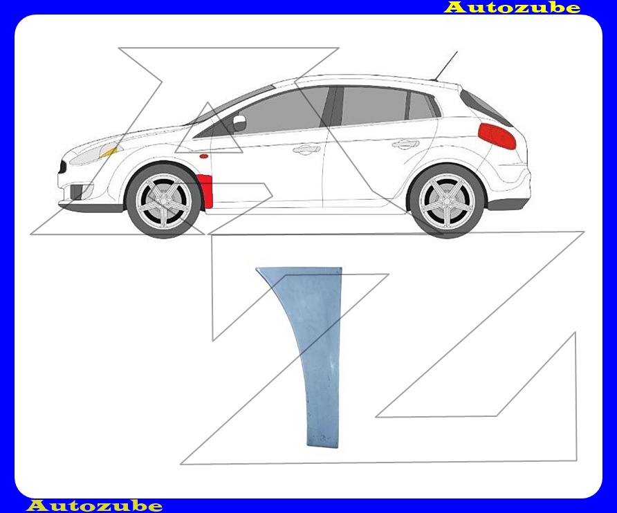 Első sárvédő hátsó alsó rész bal (javítólemez) {POTRYKUS} Első sárvédő hátsó alsó rész bal (javítólemez) {POTRYKUS}