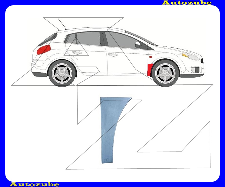 Első sárvédő hátsó alsó rész jobb (javítólemez) {POTRYKUS} Első sárvédő hátsó alsó rész jobb (javítólemez) {POTRYKUS}