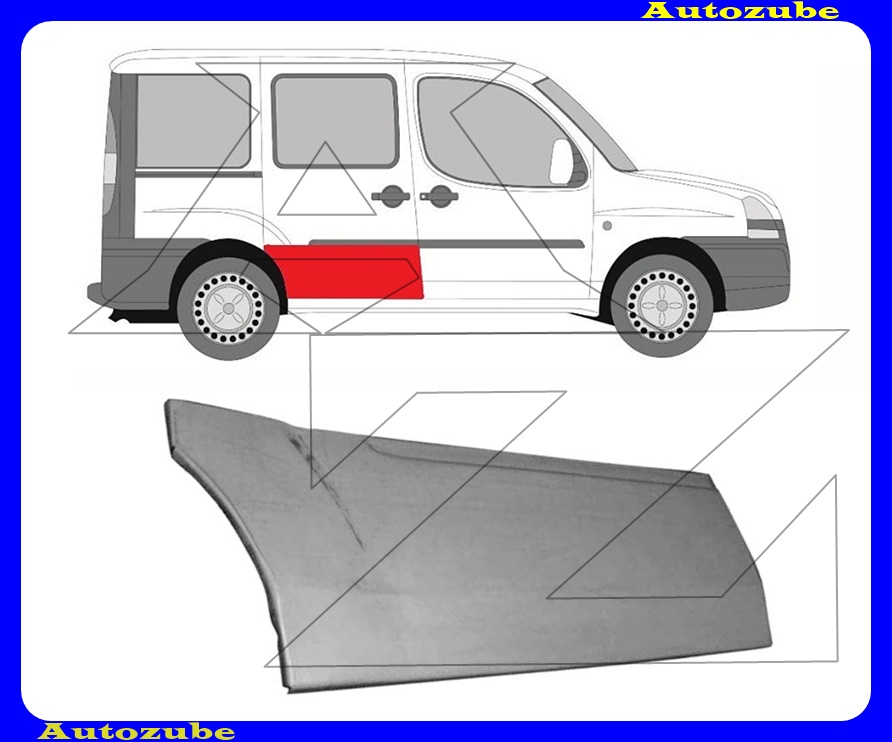 Tolóajtó alsórész jobb (díszléc alatt) (külső javítólemez) {POTRYKUS} Tolóajtó alsórész jobb (díszléc alatt) (külső javítólemez) {POTRYKUS}