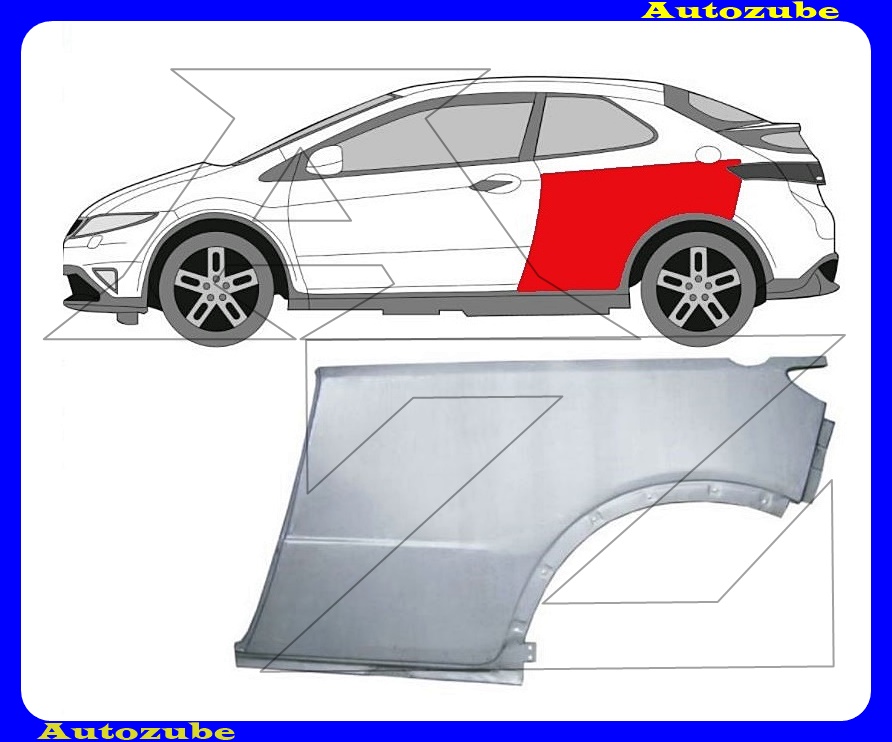 Hátsó sárvédő alsórész bal Hátsó sárvédő alsórész bal