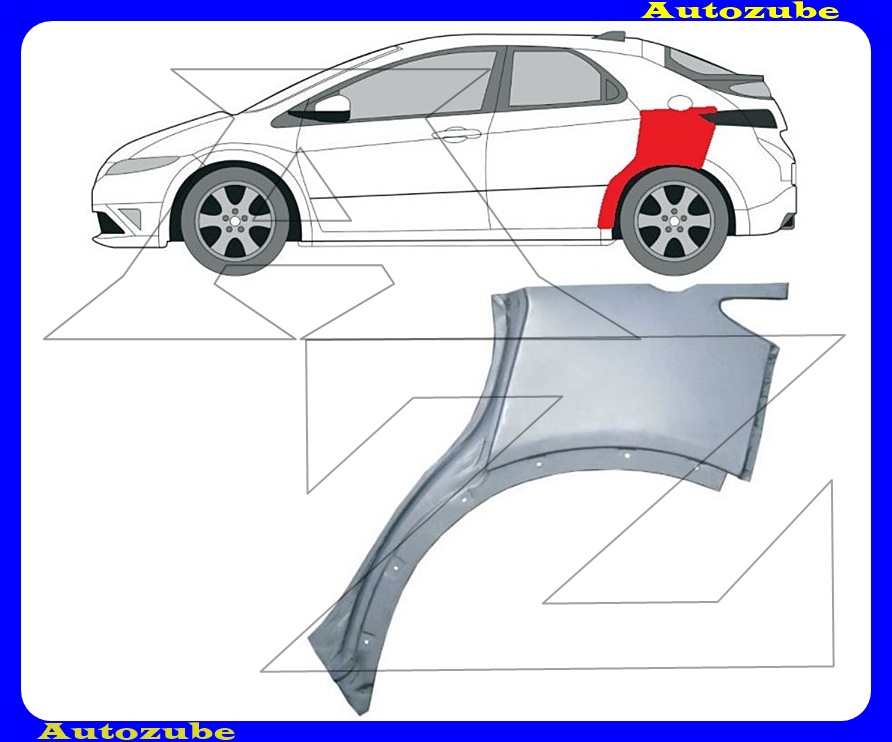Hátsó sárvédő alsórész bal Hátsó sárvédő alsórész bal