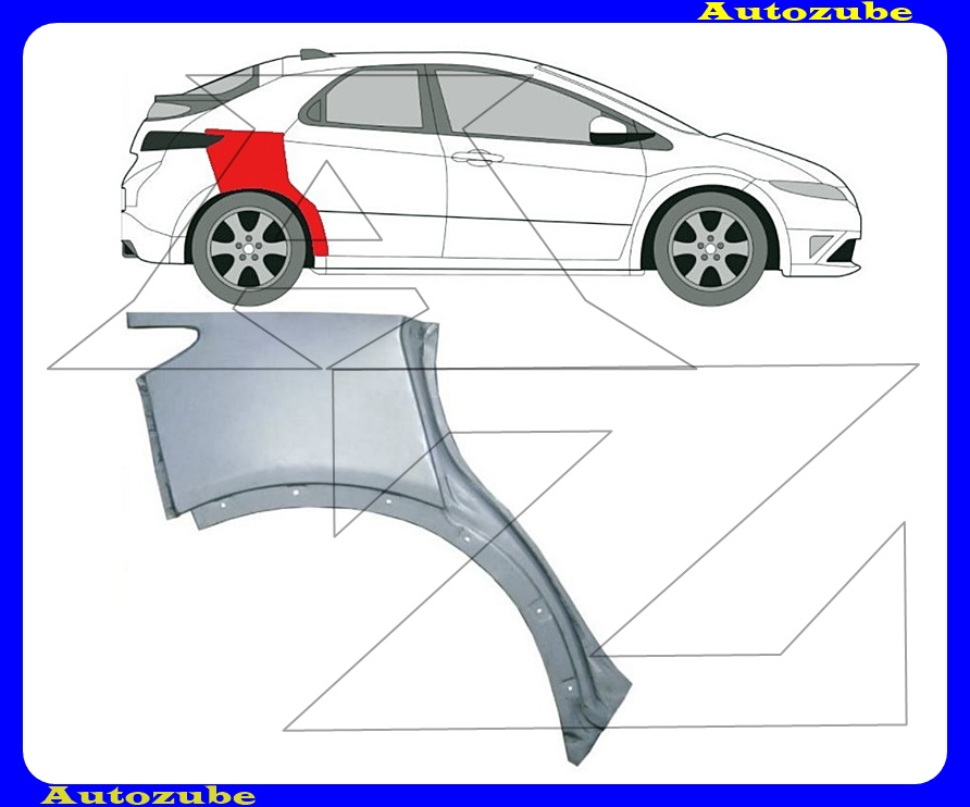 Hátsó sárvédő alsórész jobb Hátsó sárvédő alsórész jobb
