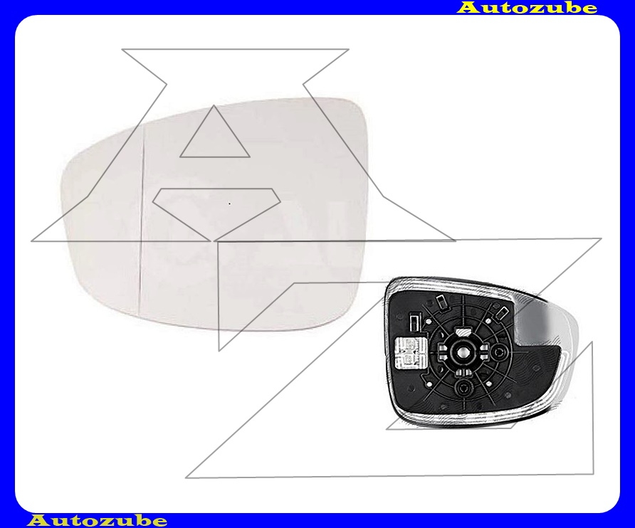 Visszapillantó tükörlap bal, fűthető-aszférikus (tartólappal) Visszapillantó tükörlap bal, fűthető-aszférikus (tartólappal)