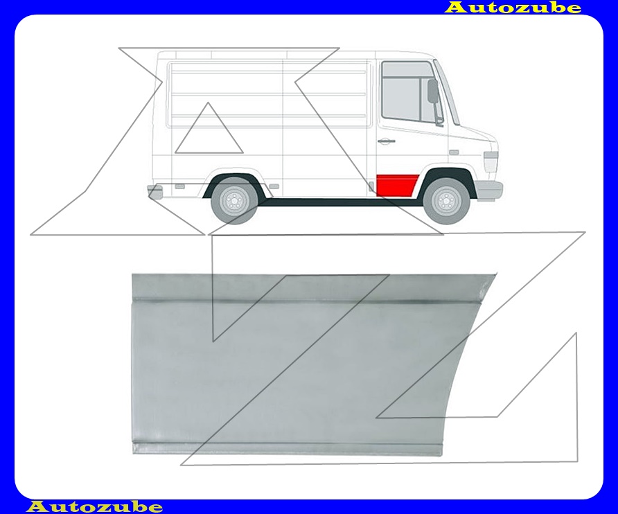 Ajtóborítás jobb első alsó rész (külső javítólemez) {POTRYKUS} Ajtóborítás jobb első alsó rész (külső javítólemez) {POTRYKUS}