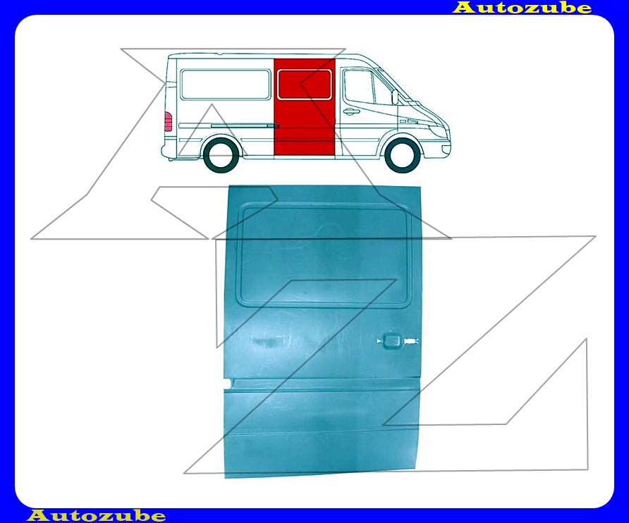 Tolóajtó borítás (tetőig) (külső javítólemez) {POTRYKUS} Tolóajtó borítás (tetőig) (külső javítólemez) {POTRYKUS}