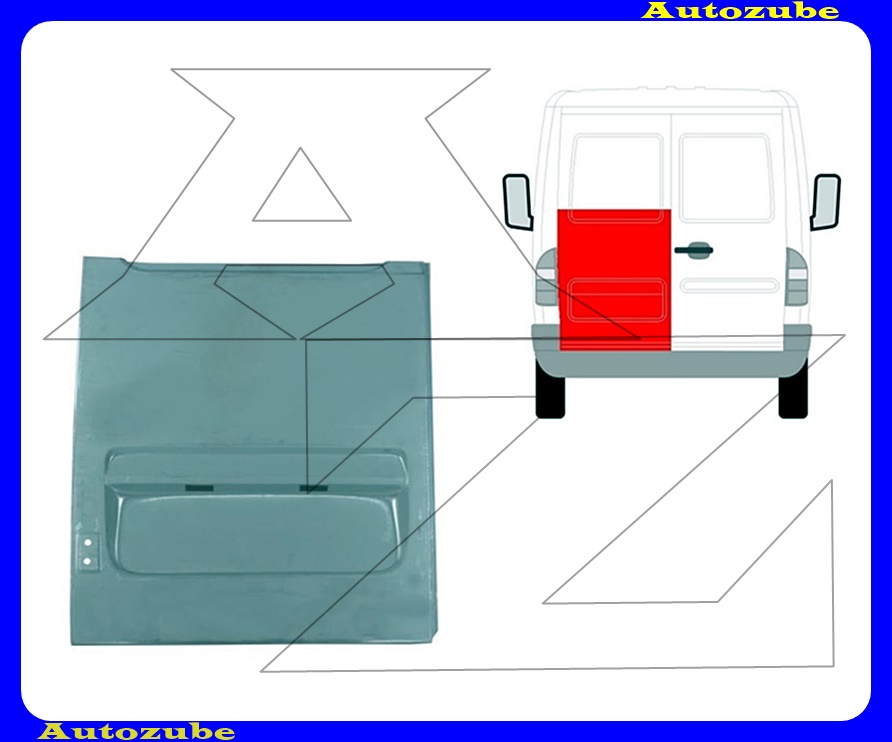 Hátsó ajtóborítás alsó rész bal (üvegig) (külső javítólemez) {POTRYKUS} Hátsó ajtóborítás alsó rész bal (üvegig) (külső javítólemez) {POTRYKUS}