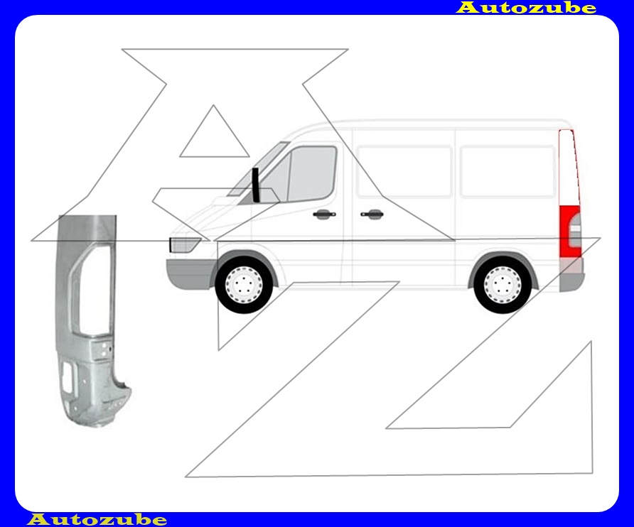 Hátsó saroklemez bal, lámpa hellyel (980mm) (külső javítólemez) {POTRYKUS} Hátsó saroklemez bal, lámpa hellyel (980mm) (külső javítólemez) {POTRYKUS}
