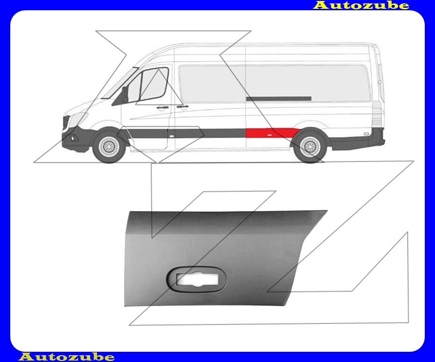 Hátsó sárvédő díszléc bal ív előtt, szélességjelzős Hátsó sárvédő díszléc bal ív előtt, szélességjelzős