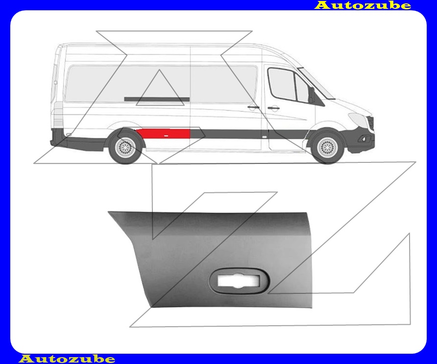 Hátsó sárvédő díszléc jobb ív előtt, szélességjelzős Hátsó sárvédő díszléc jobb ív előtt, szélességjelzős
