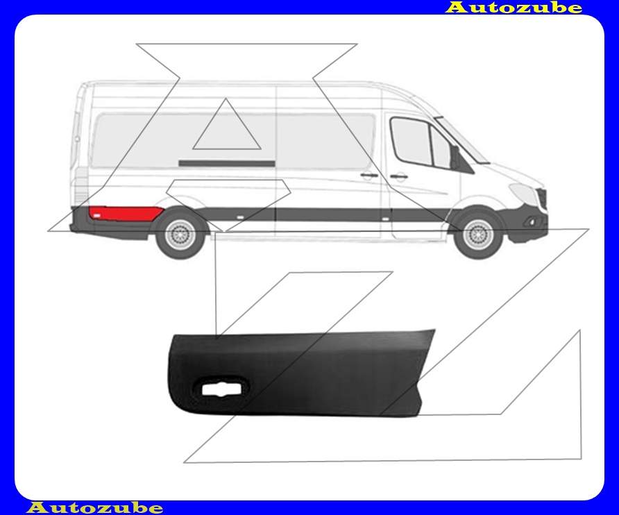 Hátsó sárvédő díszléc jobb ív mögött, szélességjelzős Hátsó sárvédő díszléc jobb ív mögött, szélességjelzős