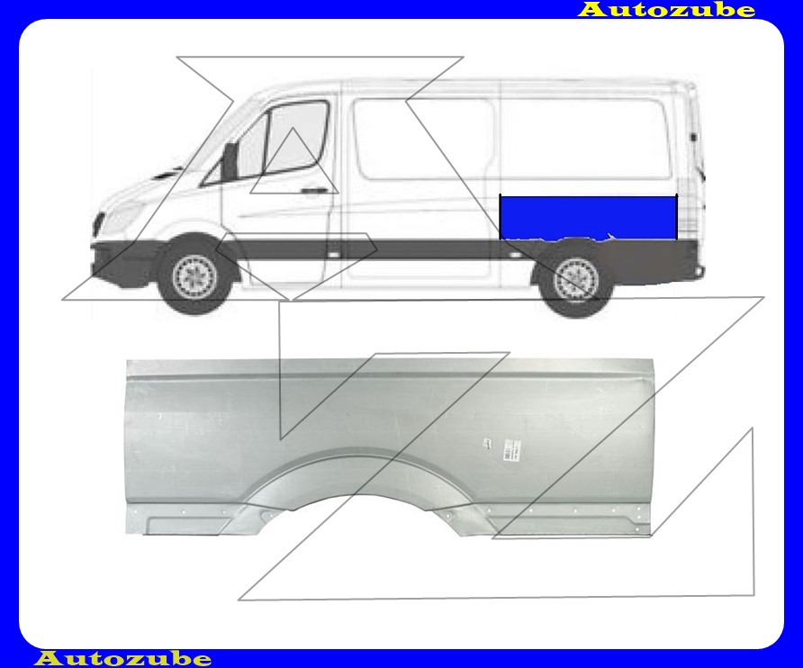 Hátsó sárvédő felső rész bal (üvegig) Hátsó sárvédő felső rész bal (üvegig)