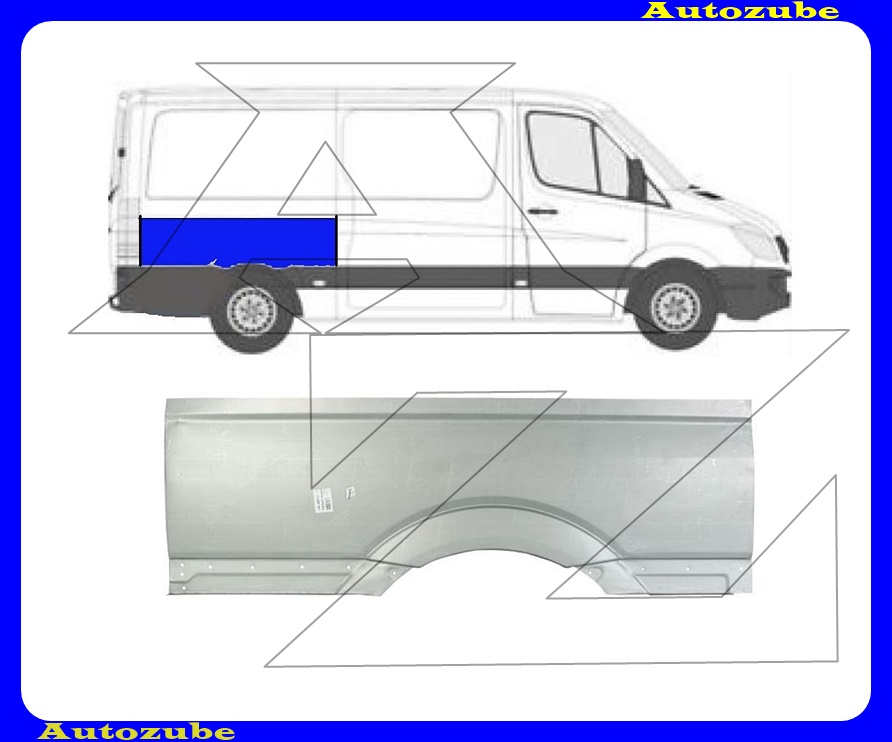 Hátsó sárvédő felső rész jobb (üvegig) Hátsó sárvédő felső rész jobb (üvegig)