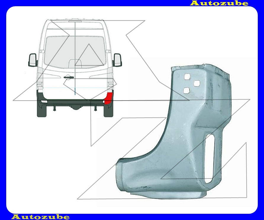 Hátsó sárvédő saroklemez jobb alsó Hátsó sárvédő saroklemez jobb alsó