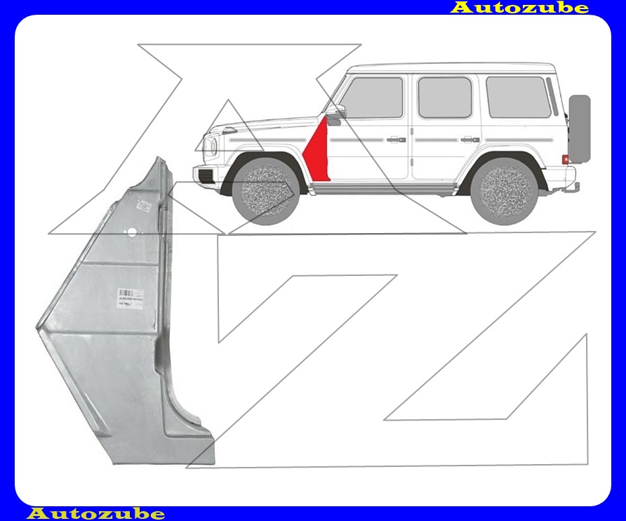 Első sárvédő hátsó rész bal Első sárvédő hátsó rész bal