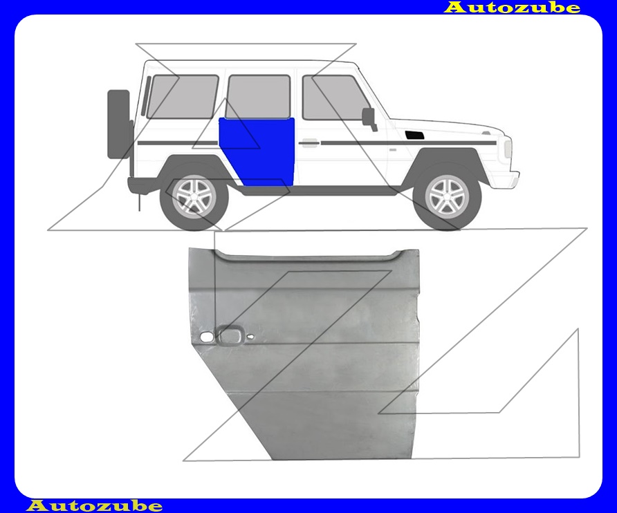 Ajtóborítás alsó rész jobb hátsó, üvegig Ajtóborítás alsó rész jobb hátsó, üvegig