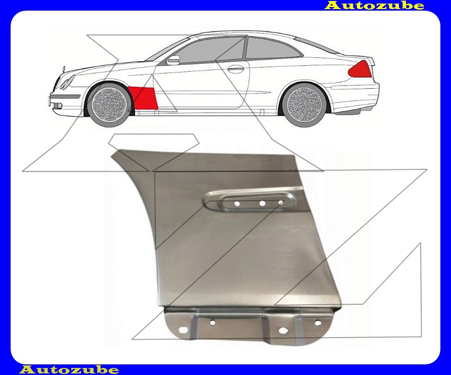 Első sárvédő hátsó rész bal (külső javítólemez) {KLOKKERHOLM} Első sárvédő hátsó rész bal (külső javítólemez) {KLOKKERHOLM}