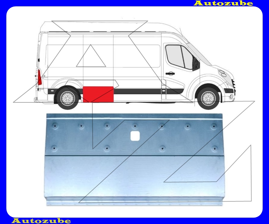 Oldalfal alsó rész hátsó, oldalfüggetlen 93x48cm 