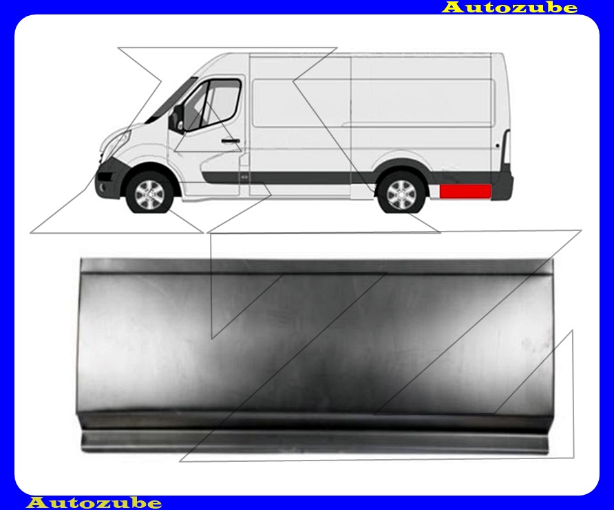 Hátsó sárvédő hátsó rész bal 30x65cm Hátsó sárvédő hátsó rész bal 30x65cm