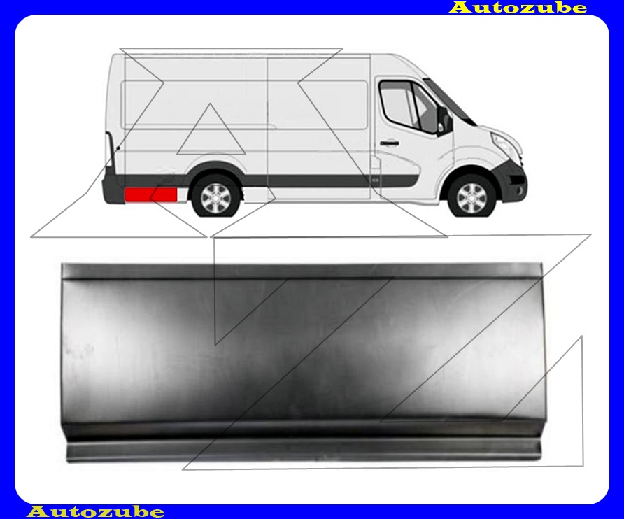 Hátsó sárvédő hátsó rész jobb 30x65cm Hátsó sárvédő hátsó rész jobb 30x65cm